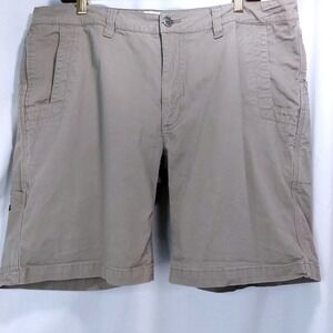 Mountain Khakis Utility Shorts Mens Size 38 Camping Hiking Tan Organic Cotton